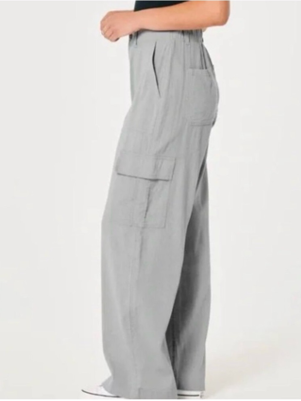 Hollister Wide Leg Cargo Pants - Gray